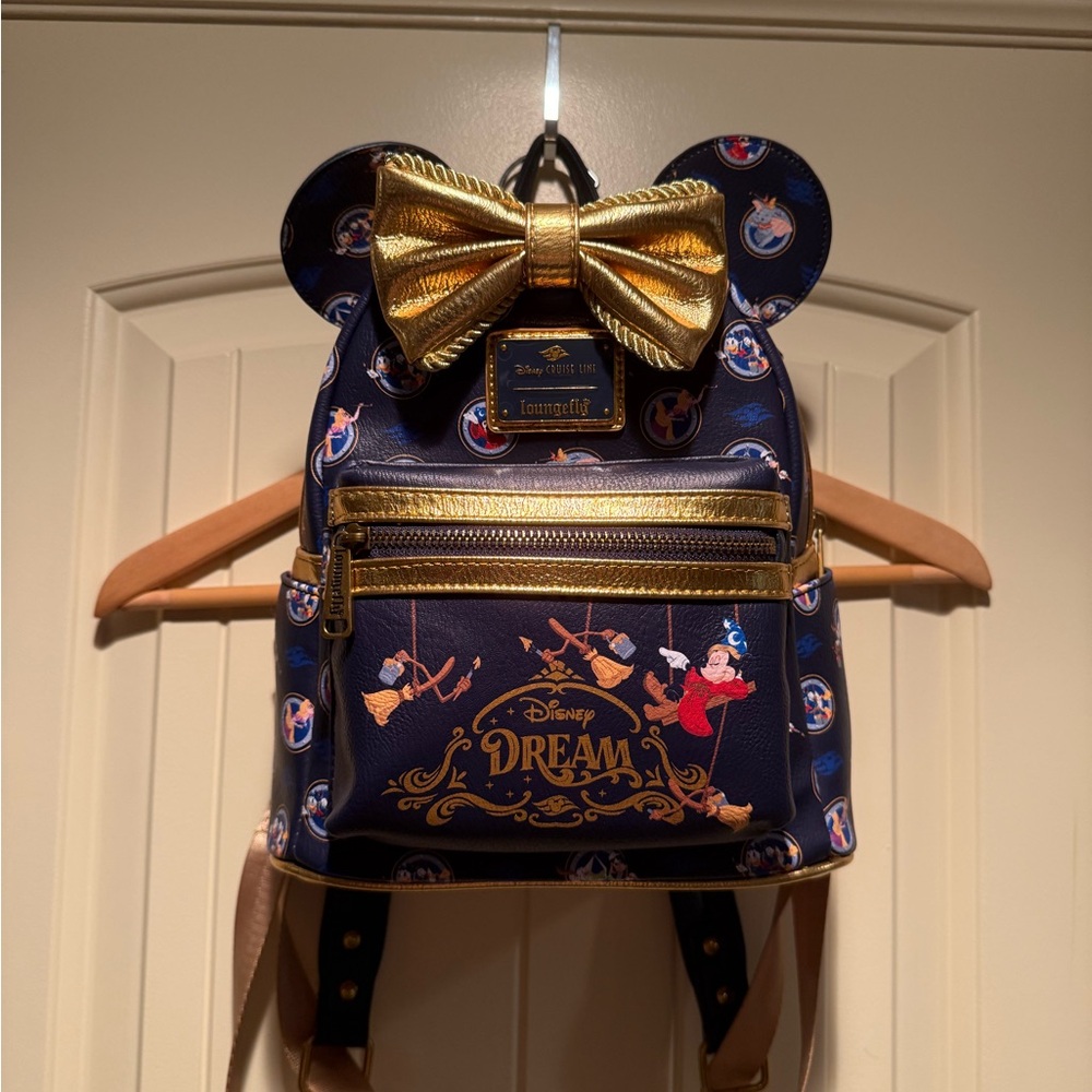 Loungefly Navy and Gold Disney Dream Backpack